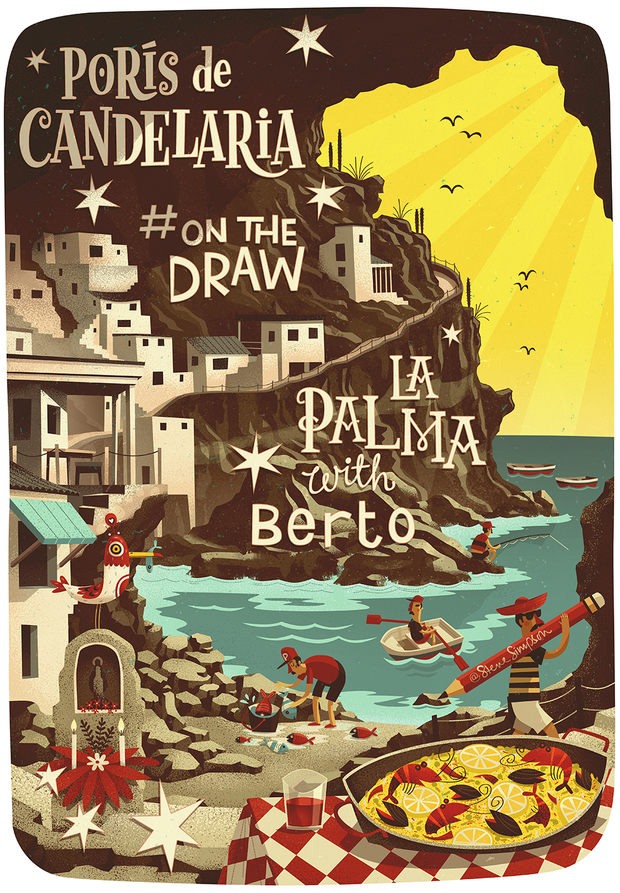 Ilustraciones de La Palma por Steve Simpson