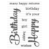 Clearly Besotted HAPPY BIRTHDAY clear stamps