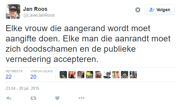 Jan Roos (@laviejanroos), woordvoerder @GeenPeil: "Geen aanranding!"