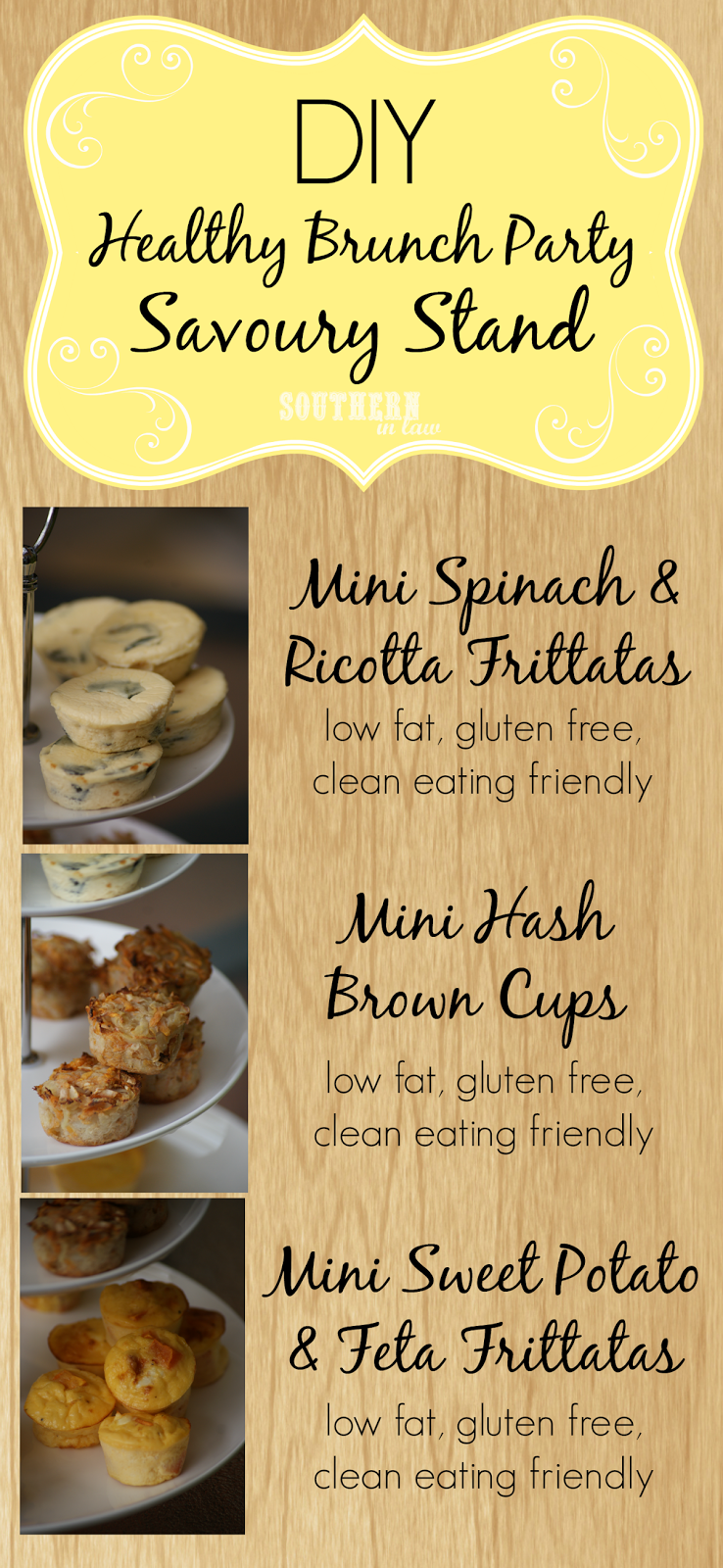 How to host your own healthy brunch party - Healthy savoury stand - Mini frittatas and mini hash brown cups