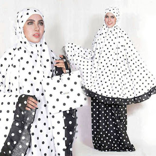 Model Mukena Monochrome Motif Pulkadot Model Mukena Monochrome Motif Pulkadot