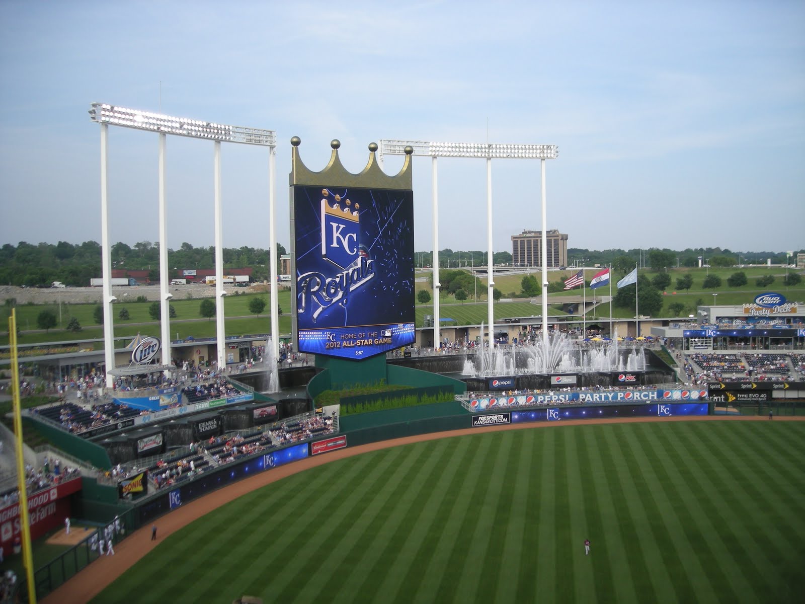 Cutting Coupons in KC Kansas City Tour of Fountains Kauffman Stadium