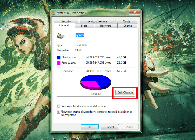 membersihkan hard disk dengan fitur disk cleanup