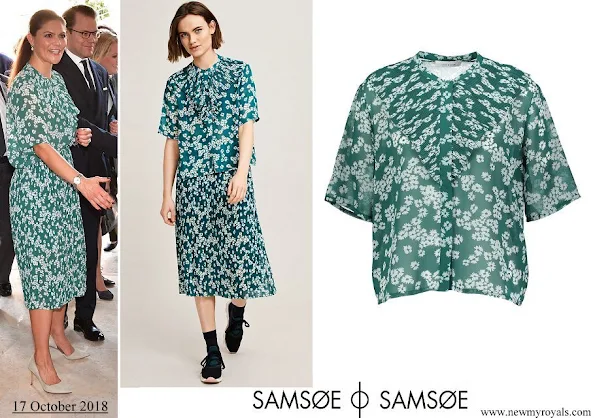 Crown Princess Victoria wore Samsøe & Samsøe Joanna blouse and Cathy skirt