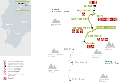 mapa Turismo en Ecuador – Viaje turístico en Tren – Tour Tren de la Libertad