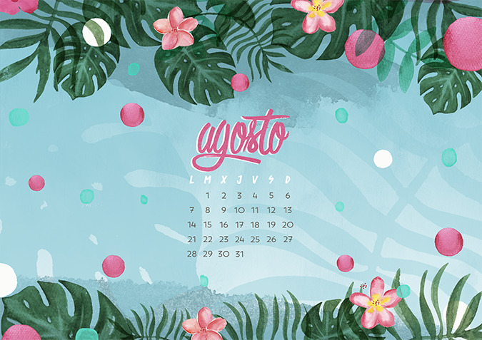 calendario agosto imprimible fondo pantalla