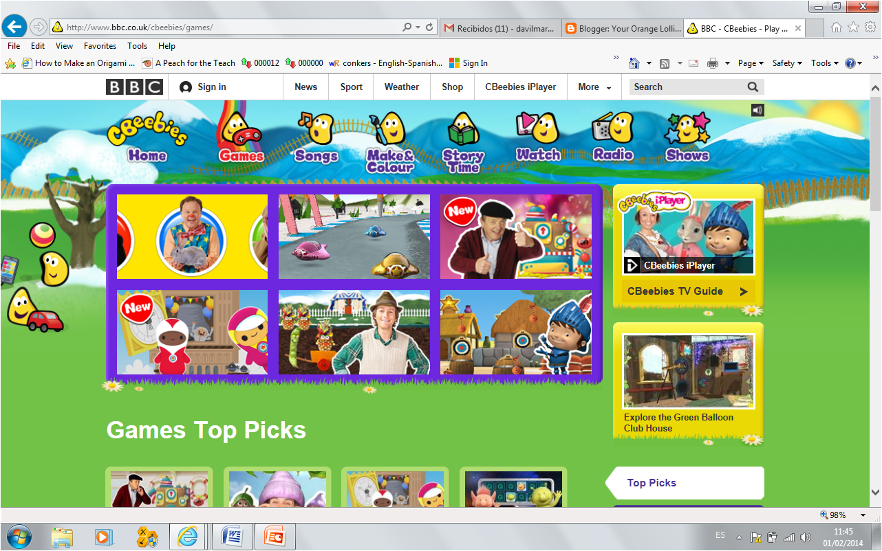 Cbeebies Shows Games