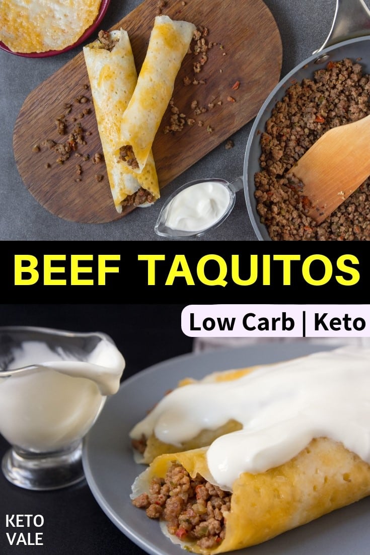 Keto Beef Taquitos with Cheese Taco Shells