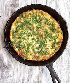 Pepperoni Pizza frittata that is great for dinner or breakfast 