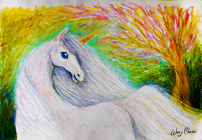 Featured image of post Unicorn Drawing With Oil Pastels / Usapkan krayon pada kertas, gunakan warna biru muda di sekitar lingkaran bulan, untuk meratakan warna saya menggunakan tehnik stage 4:
