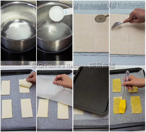 士多啤梨蛋黃醬酥皮夾餅製作圖 Strawberry Custard Pastry Procedures 士多啤梨蛋黃醬酥皮夾餅製作圖 Strawberry Custard Pastry Procedures