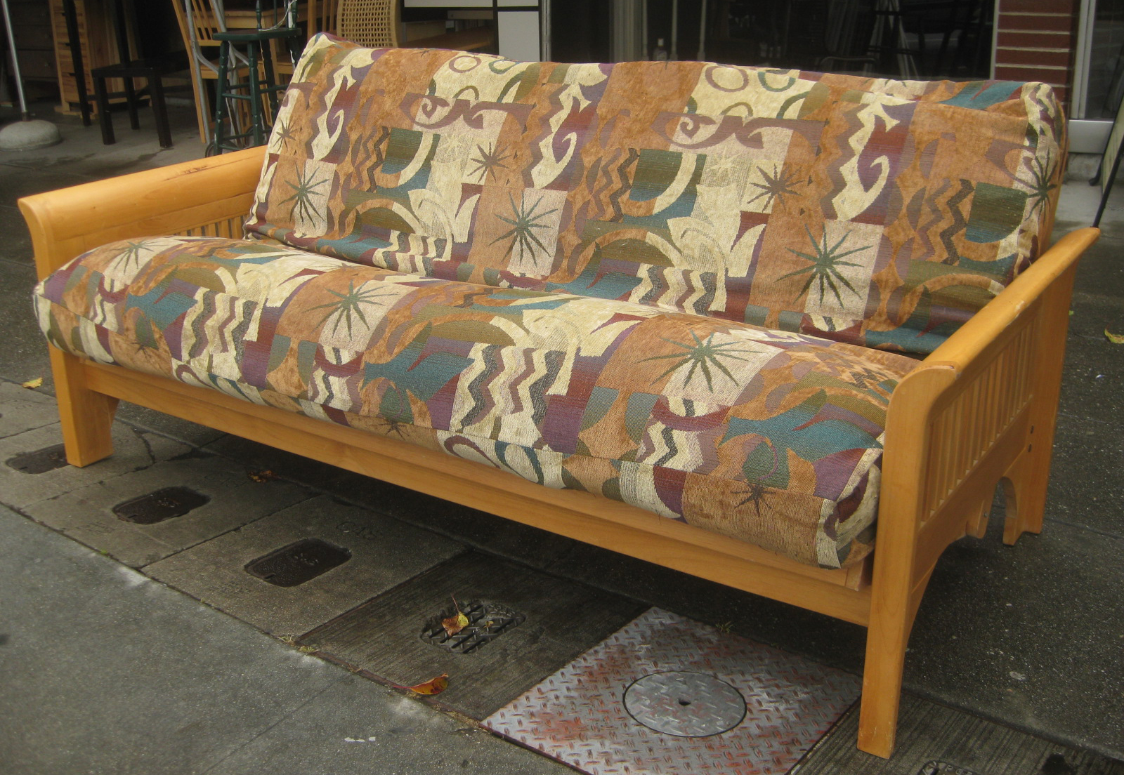 UHURU FURNITURE & COLLECTIBLES SOLD Futon with Dynamic Print 100