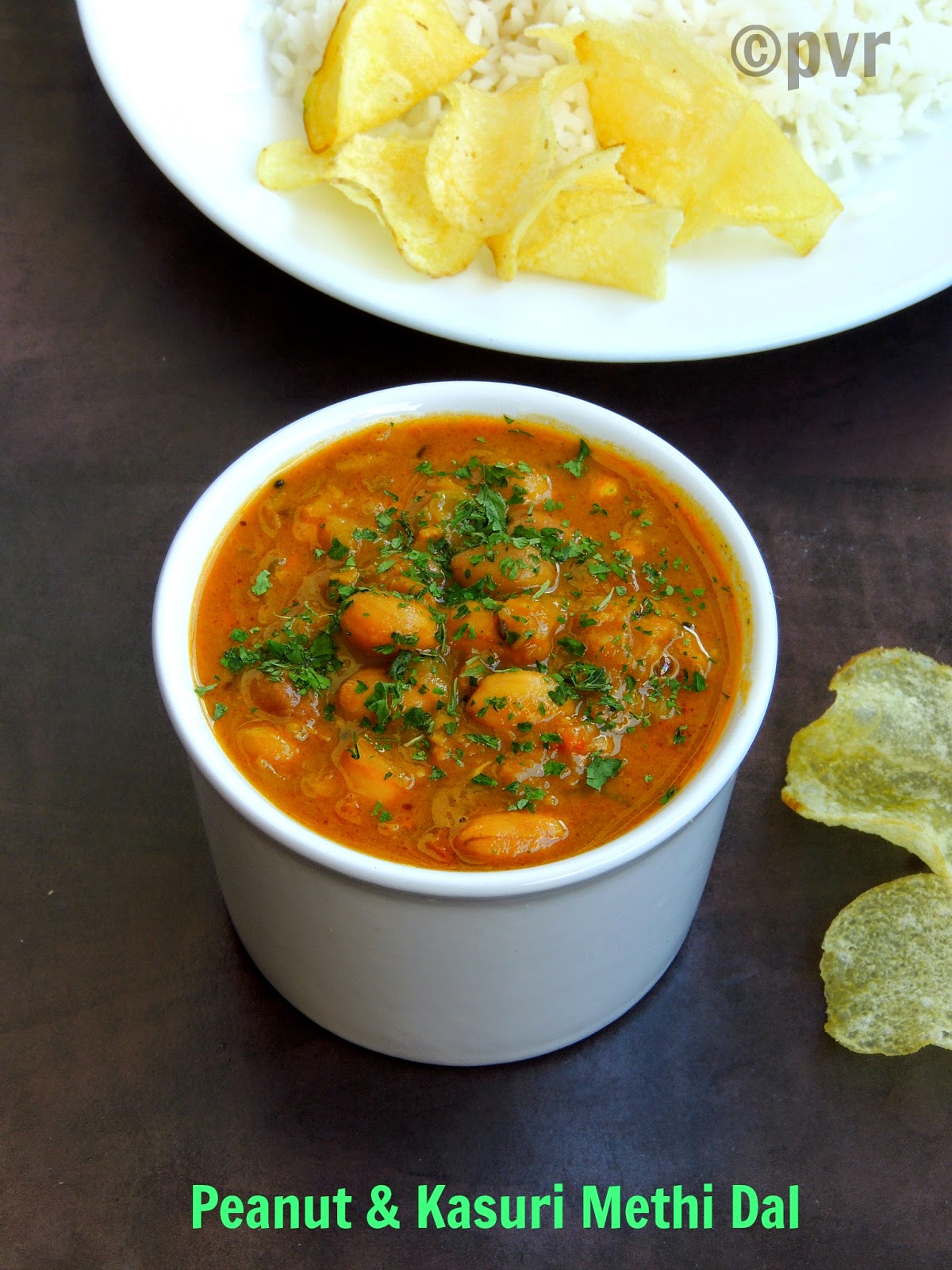 Priya's Versatile Recipes Peanut & Kasuri Methi (dry fenugreek leaves) Dal