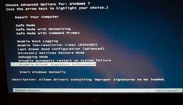 windows 7 driver signature