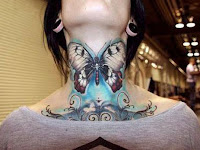 Butterfly Tattoo Women Chest