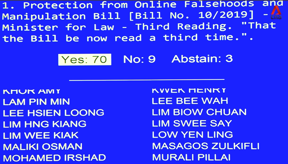 world politics news SINGAPORE Law Gives Gov't Sole Discretion To