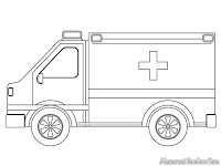 Lembar Mewarnai Mobil Ambulance