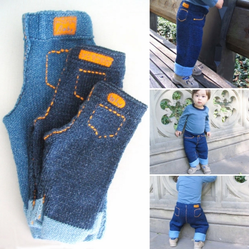 Beautiful Skills - Crochet Knitting Quilting : Knitted Baby Jeans ...