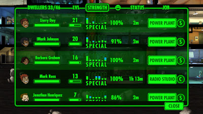 Fallout Shelter SPECIAL Stats Wasteland Effects