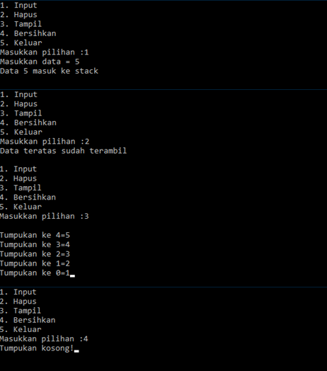 Laporan Struktur Data Program Stack Bahasa C