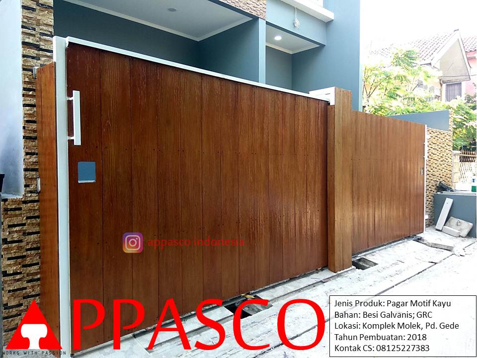  Pagar  Minimalis  Klasik Modern Motif Kayu  Coklat Besi 