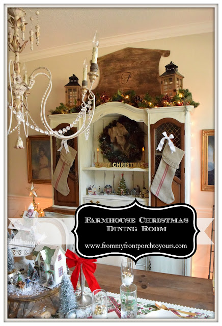 Farmhouse Christmas Dining Room-Christmas Vignette- From My Front Porch To Yours
