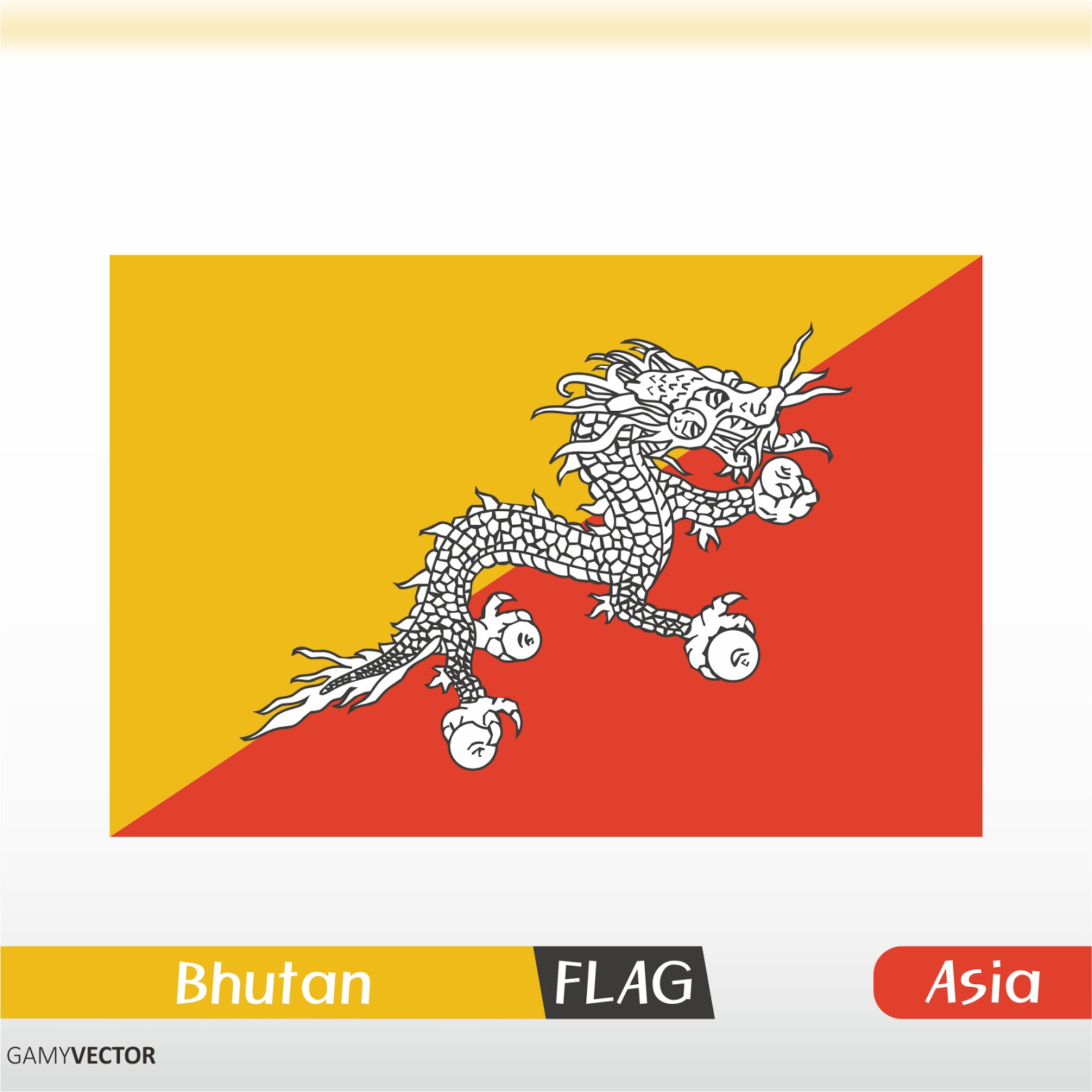 Bhutan Flag Vector GamyVector