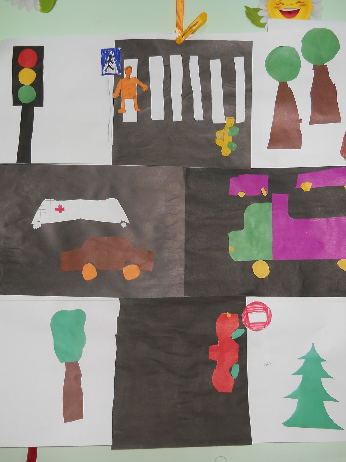 Аппликация на тему безопасность в средней группе