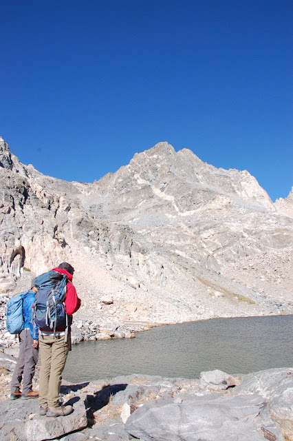 Dragon Peak in the Sierra Nevada range. Us planning our approach.
