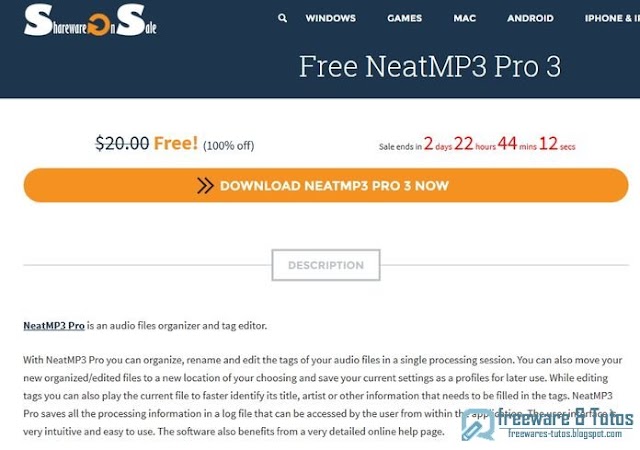 Offre promotionnelle : NeatMP3 Pro gratuit pendant 3 jours !