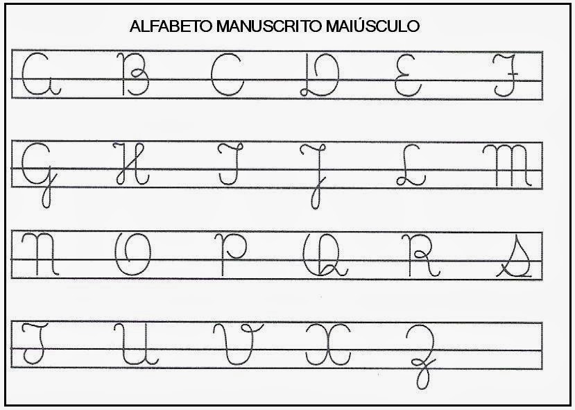 Atividades de Alfabetização Alfabeto Manuscrito