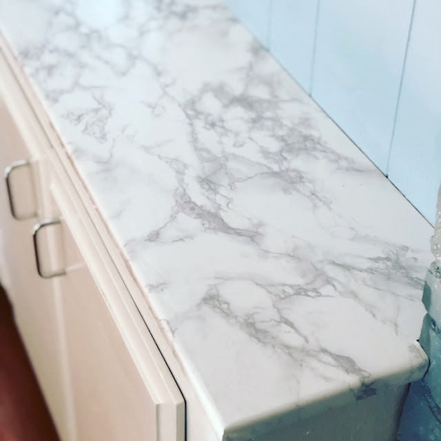 Faux marble counter top - easy and inexpensive