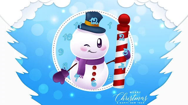 Snowman Christmas Clock Screensaver