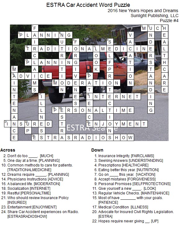ESTRA Seattle Official Car Accident Blog: ESTRA Car Accident Crossword