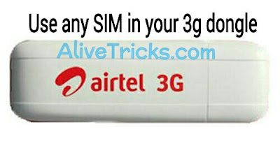 use any sim in airtel 3g modem