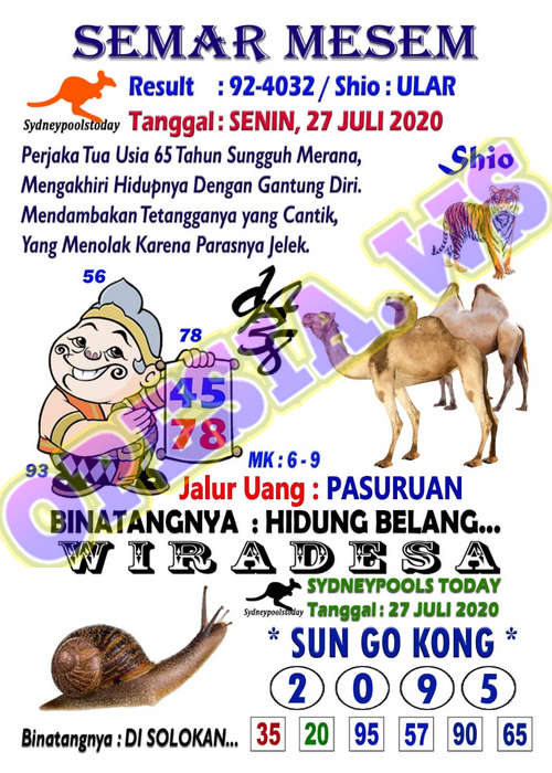 1 New Message Kode Syair Sydney 27 Juli 2020 Forum Syair Togel Hongkong Singapura Sydney