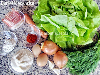 Ciorba de salata verde cu smantana Toate ingredientele necesare retetei