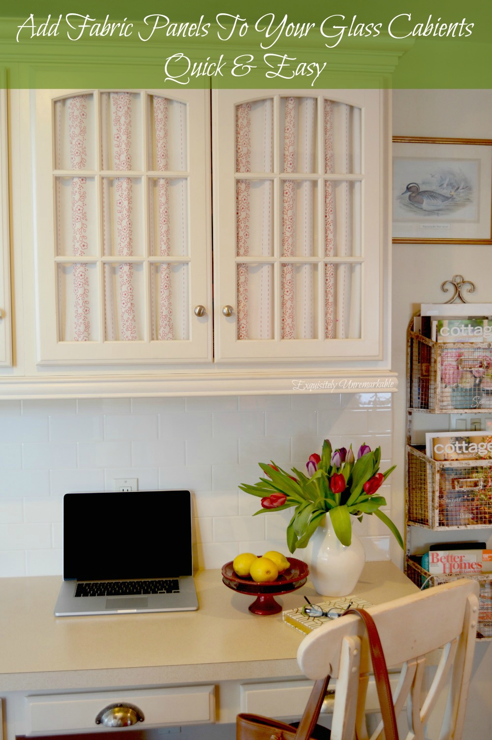 How To Cover Glass Cabinet Doors With Fabric
