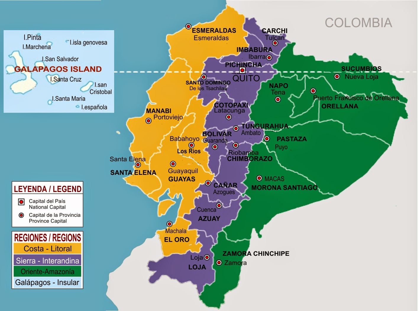 Ecuador: las capitales