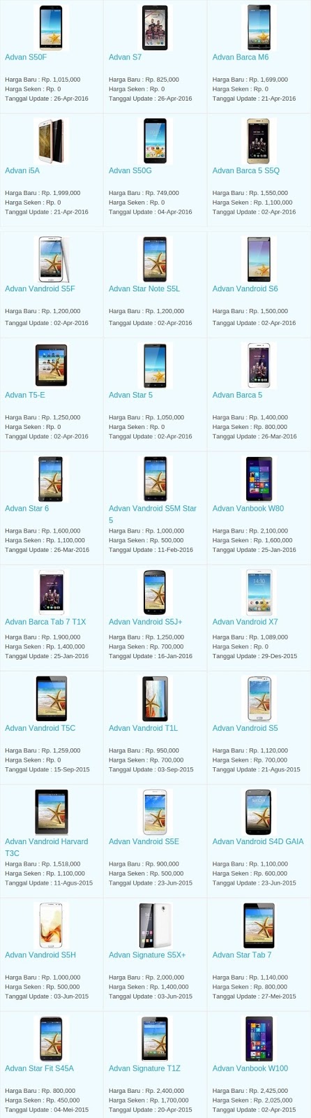 Daftar Harga Hp Terbaru Advan Mei 2016 Daftar Harga Hp Terbaru Advan Mei 2016