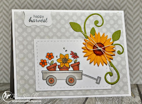 A sunny Fall Wagon Card by Kim Singdahlsen for Newotn's Nook Designs