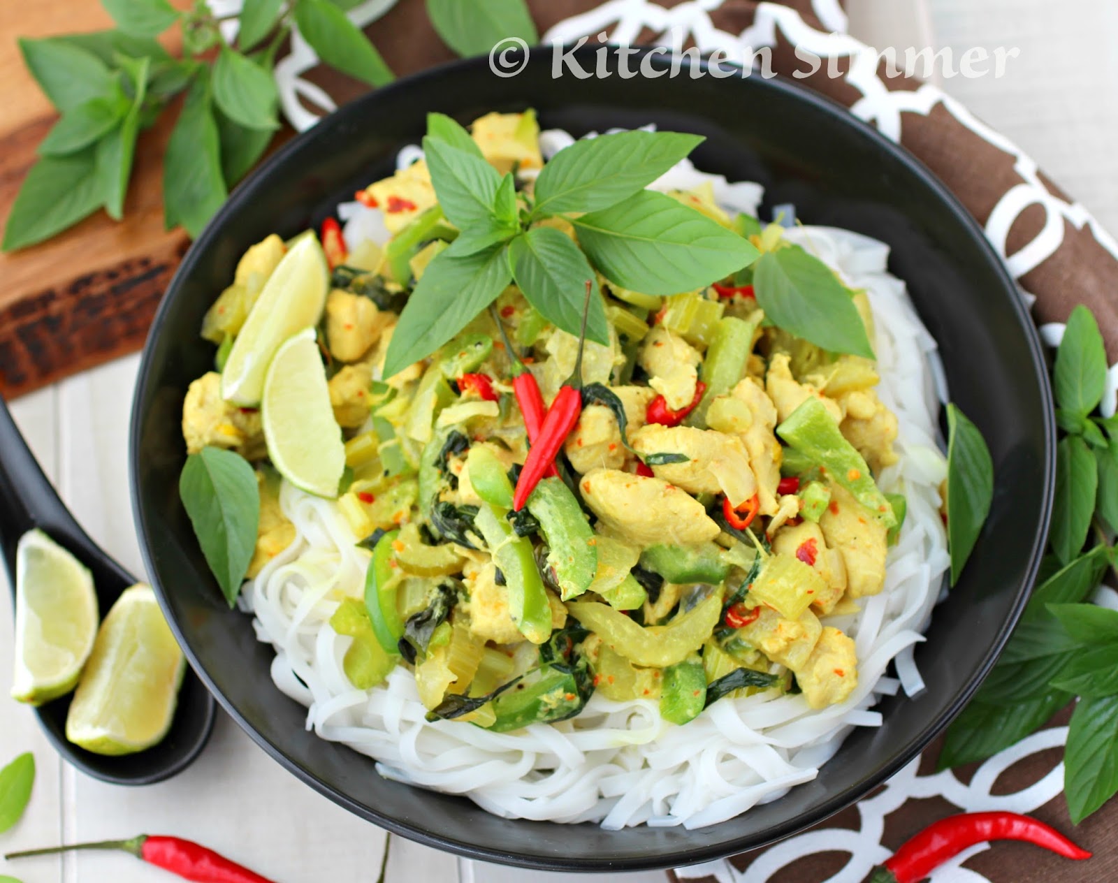 Kitchen Simmer Thai Basil Chicken Noodle Bowl