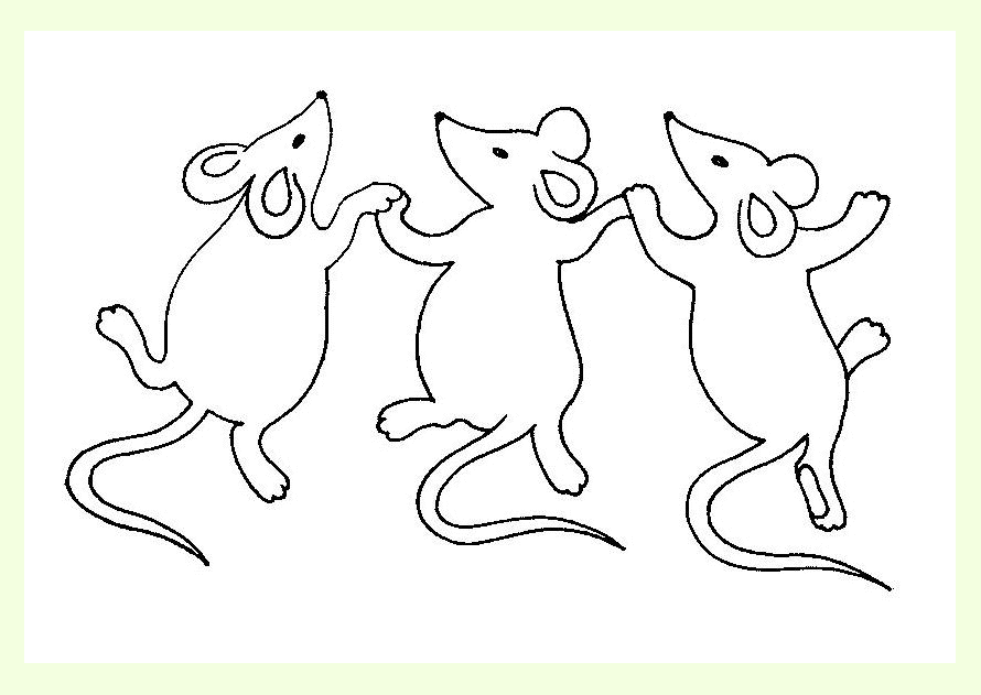 Tranh tô màu ba chú chuột