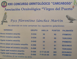 XXX Concurso Ornitológico "Virgen del Puerto" 2019.