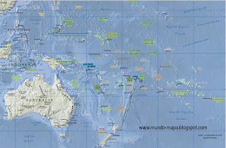 Mapa de Oceanía Geografía