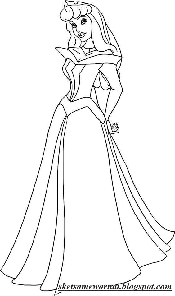 Contoh Gambar Mewarnai Gambar Baju Princess - KataUcap