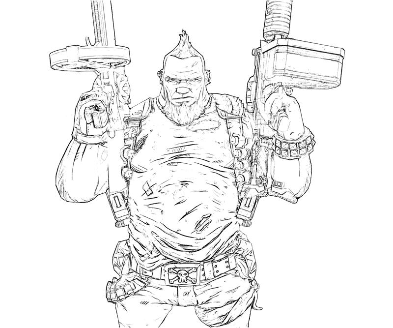 Printable Borderlands 2 Salvador Character Coloring Pages title=