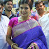 Heebah Patel Stills In Traditional Blue Sari At VRK Silks Exhibition launch