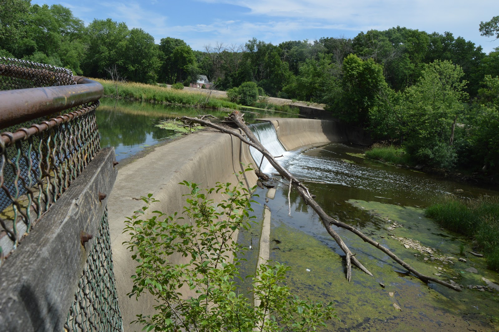Industrial History Dam on Hickory Creek in Joliet, IL