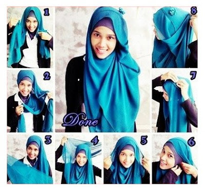 Tutorial-Hijab-Pashmina-Sifon chiffon Polos